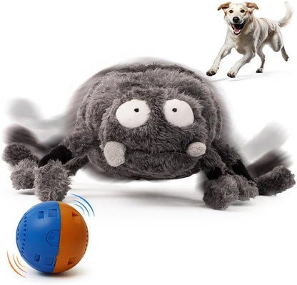Touch Moving Pet chew, Plush, Interactive Small and Medium Pet Plush Toys Electric Type-C Rechargeable Vibration Ball with Spider Shell Detachable Pet Chew Toys. by Unknown
