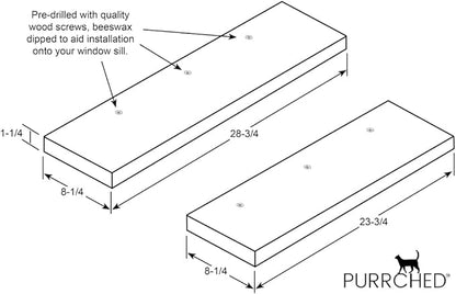 Purrched Cat Window Perch (29 Inch)