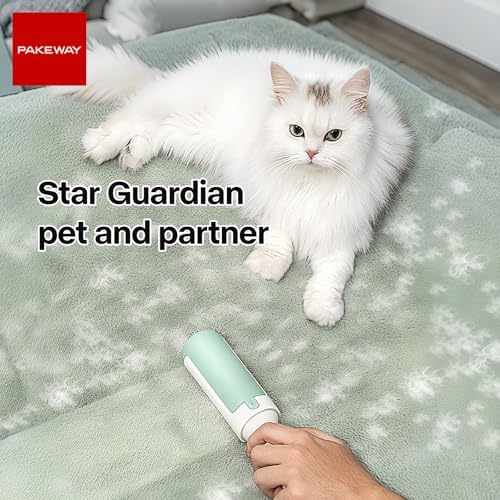 PAKEWAY 2 Pack Pet Hair Remover for Couch & Carpet, Reusable Lint Roller with Self-Cleaning Base, Dog & Cat Fur Remover, Portable Hair Removal Tool - Image 2