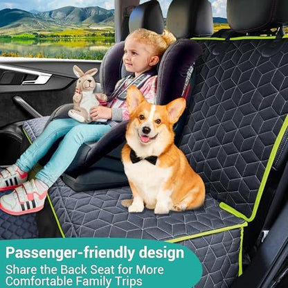 Dog Car Seat Covers for Ford f150/Ram1500/Nissan Frontier/Toyota Tacoma/GMC Canyon/Silverado, Waterproof Pet Back Seat Cover for Trucks, Scratchproof Nonslip Durable Rear Seat Cover for Dogs(Green) - Image 4