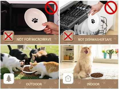 Cat Food Bowl, 8PCS Ceramic Cat Dishes for Food, Non-Slip Kitten Bowls Set - Image 6