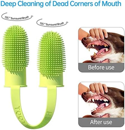 2 Pack Toothbrush for Dog,135ºSurround Bristles for Easy Teeth Cleaning, Finger Tooth Brush Dental Care for Puppies, Cats and Small Pets - Image 4