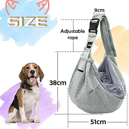 NATUYA Pet Dog Sling Carrier - Breathable Mesh Travel Safe Sling Bag Carrier for Dogs Cats-Hands Free Pet Bag-Buckle net Pocket pet Bag (Grey) - Image 2