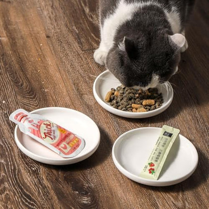 3 PCS Ceramic Cat Bowls, 5.5 in Pet Bowl Cat Dishes for Food and Water, Small Dog Dish(White) - Image 5