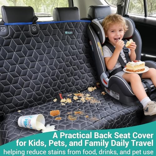 Meginc Back Seat Cover for Dogs, Washable Bench Seat Covers for Trucks,Dog Car Seat Covers for Ford f150/Ram1500/Nissan Frontier/Toyota Tacoma/GMC Canyon/Silverado (Blue) - Image 2