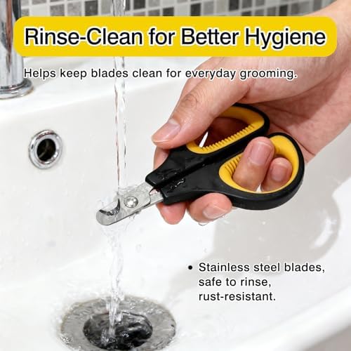 Professional Pet Nail Clippers(Yellow,2-Pack) for Cats & Small Pets, Upgraded Stainless Steel Claw Trimmers for Kittens, Puppies, Rabbits & Small Dogs - Image 5