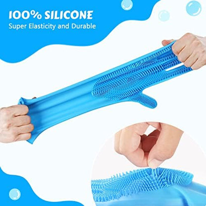 Pecute Silicone Pet Grooming Gloves for Washing Cats Dogs Bath Brush Large - Image 4