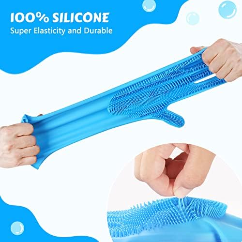 Pecute Silicone Pet Grooming Gloves for Washing Cats Dogs Bath Brush - Image 4