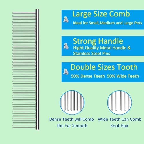 Doodle Brush for Dogs - Goldendoodle Brush with Poodle Comb - Goldendoodle Must Haves Grooming Tools - Pet Comb Value Kit Designed for Doodles, Labradoodles, Bernedoodles - Large-Extra Long Pin 31mm - Image 4