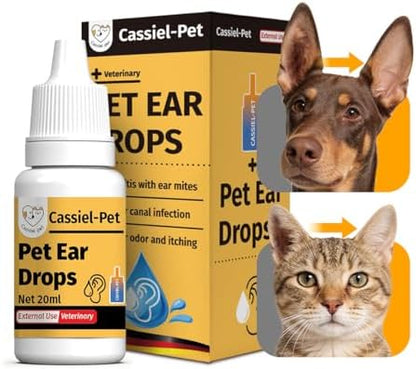 Ear Drops for Ear Infection Treatment, Ear Mites Treatment, Dog Yeast Soothing Cleansing, Ear Wax Removal, Itchy Ear Relief for Dogs and Cats | 20 ml 0.67 FL OZ by Unknown