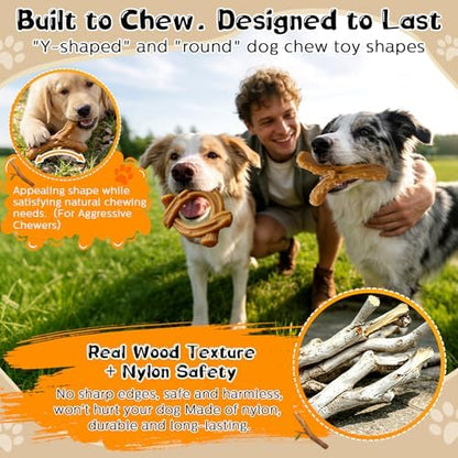 WOWBALA 2 Pack Dog Chew Toys for Aggressive Chewers,Indestructible Dog Toy for Medium Large Dogs, Chew Toys to Keep Dogs Busy,Super Chewer with Tough Nylon, Reduce Boredom & Anxiety - Image 3