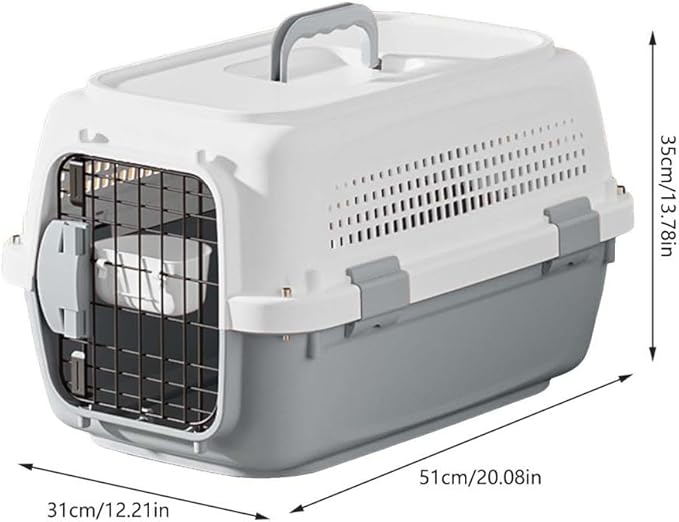 Cat Travel Carrier, Airline Pet Carrier, Portable Dog Crate, Hard Shell Kennel for Cats & Small Dogs, 360° Ventilation, Car Travel, Outdoor Hiking & Air Cargo Approved (Purple)