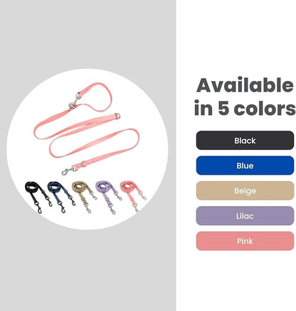Hands-Free Waterproof Dog Leash, Adjustable Waist & Crossbody Dog Leash for Running, Walking & Hiking (Pink, 7 FT)