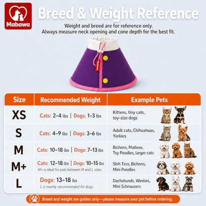Soft Dog Cone Collar Alternative, Adjustable Pet Recovery Collar After Surgery, Lightweight EVA Foam E-Collar for Dogs & Cats, Water-Repellent Cone to Prevent Licking Wounds (Purple, M+) - Image 5