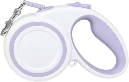 Retractable Dog Leash, 360° Tangle-Free Highly Reflective Nylon Tape, Non-Slip Rubberized Handle, 10-16FT Long Dog Leash for Dogs up to 66LBS,S-Purple