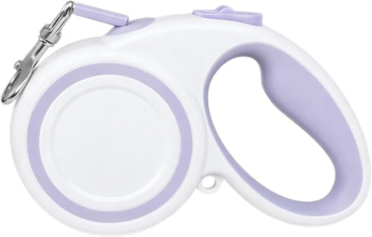 Retractable Dog Leash, 360° Tangle-Free Highly Reflective Nylon Tape, Non-Slip Rubberized Handle, 10-16FT Long Dog Leash for Dogs up to 66LBS,S-Purple