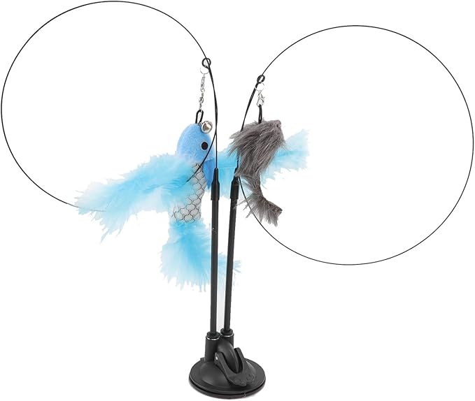 Pssopp Cat Toys, Wire Interactive Cat Wand Toy for Indoor