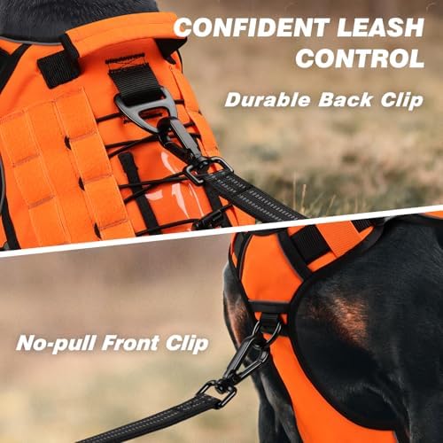 WINGOIN Orange Tactical Dog Harness for Large Dogs,No Pull Dog Harness - Image 5