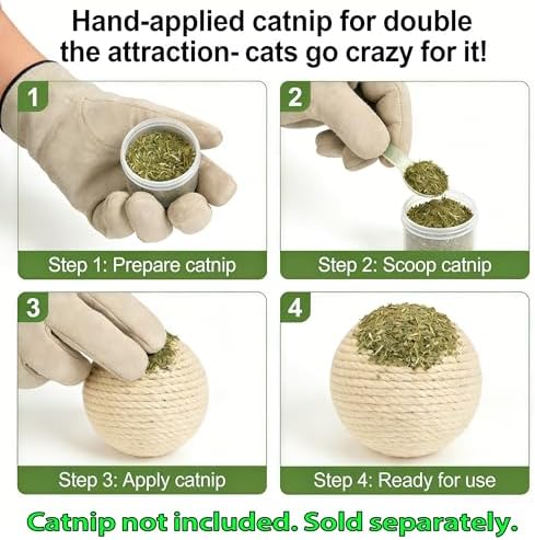 4-Inch Sisal Cat Toy Balls, Cat Toys for Indoor Cats, With Crinkle Sound - Image 6