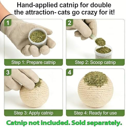 4-Inch Sisal Cat Toy Balls, Cat Toys for Indoor Cats, With Crinkle Sound - Image 6