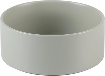 Ceramic Dog Bowl, Food and Water Bowl for Medium Breed Dog, Pet Bowl for Replacement (7.3 inch, Single Bowl, Grey)