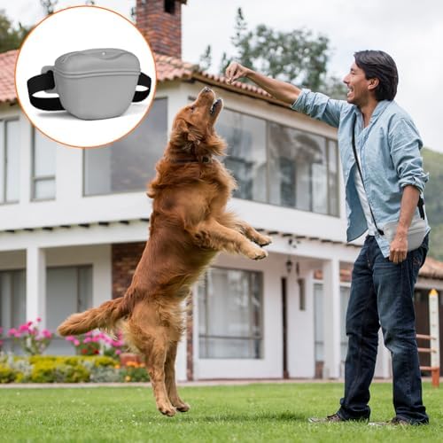 AOMIG Dog Treat Pouch with Training Clicker, 1.67 Cup Silicone Dog Treat Bag with Stronger Magnetic Closure, Portable Pouches for Pet Training Walking Premium Fanny Pack with Waist Belt(Grey) - Image 6