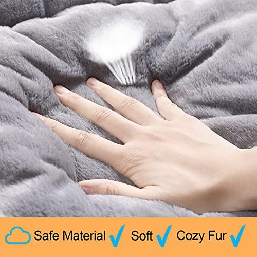 Dog Crate Pad Washable Dog Bed for Crate Extra Large Cozy Mat 48-Inch Gray - Image 4