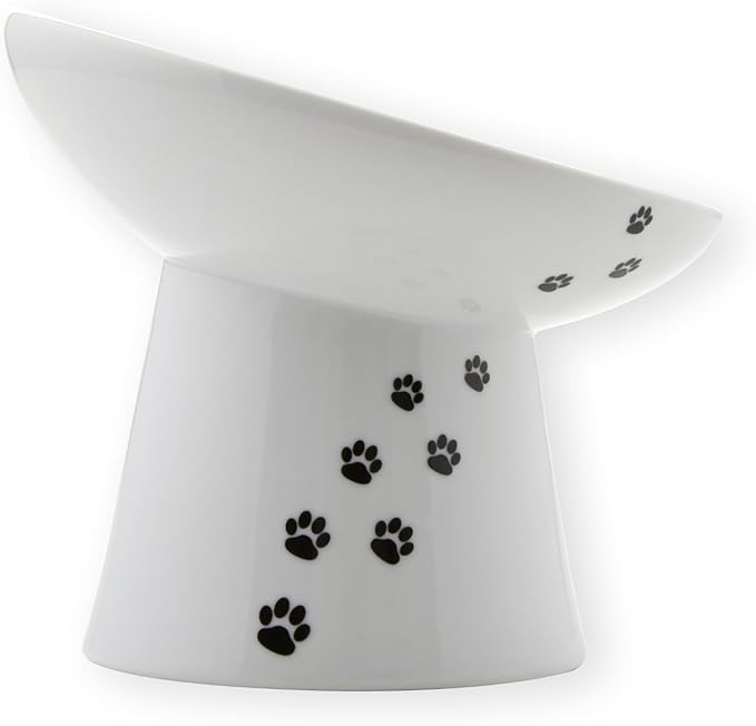 Necoichi Raised Dog Food Bowl, Elevated, for Dogs and Cats, Pets Feeding Feeder Non-Slip for Small Dogs Dishwasher and Microwave Safe, No.1 Seller in Japan! (Dog, Extra Wide Tilted)