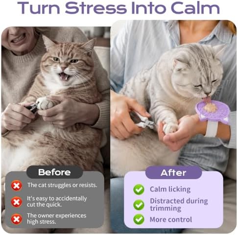 Cat Lick Mat Bracelet for Nail Trimming Grooming,Wet Treats, Keep Cat Calm - Image 3