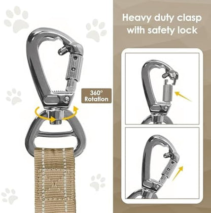 AUBELL Tactical Dog Leash Heavy Duty,4-6ft No Pull Bungee Leash,Brown - Image 3