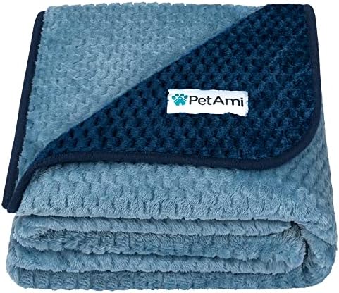 PetAmi Waterproof Dog Blanket, Leakproof Pet Blanket, Twin 60x80 Navy Blue by PetAmi
