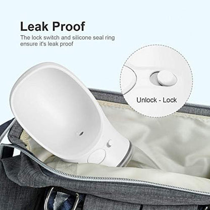 DEYACE Dog Water Bottle, Leak Proof Portable Pet Water Bottles for Dogs, Puppy Water Dispenser with Drinking Feeder for Travel (Milk White 12oz) - Image 4