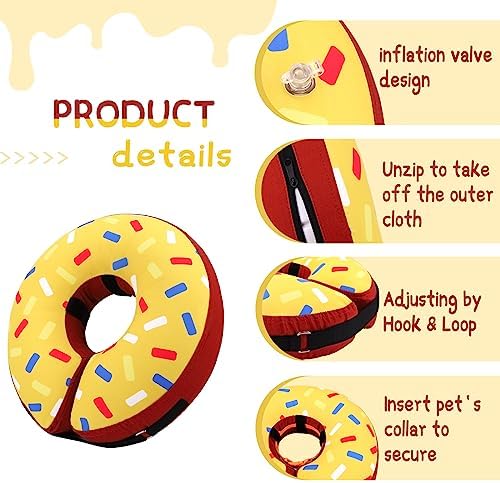 Supet Inflatable Dog Cone Collar for Large Medium Small Dogs, Soft Cone Collar for Dogs Cats, ECollar Doggie Neck Donut Dog Cone Alternative After Surgery - Image 6