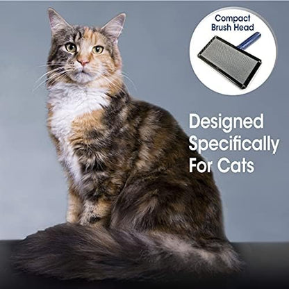 Four Paws Magic Coat Professional Series Cat Slicker Brush for Medium or Long Coats - Gently Removes Excess Hair, Stimulates Natural Oils, Ideal for Cats and Kittens, Lightweight Wood Handle - Image 3