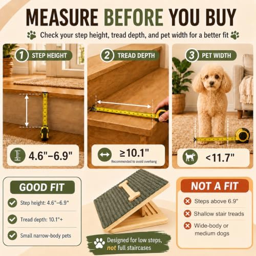 4-Height Adjustable Dog Ramp for Stairs - Foldable Wood Pet Ramp - Image 7