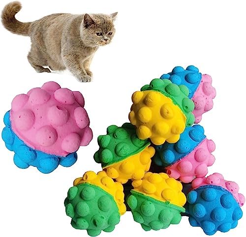 Pet Ball Foam Sponge Ball Cat Toy Soft Bouncy Noise Free (Fun Softball) by SHUYUE