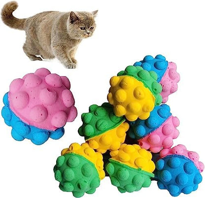 Pet Ball Foam Sponge Ball Cat Toy Soft Bouncy Noise Free (Fun Softball) by SHUYUE