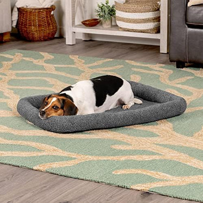 Furhaven Dog Bed for Medium/Small Dogs & Indoor Cats, 100% Washable, Sized to Fit Crates - Sherpa Fleece Bolster Crate Pad - Gray, Medium - Image 3