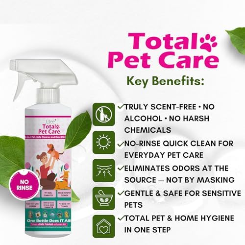 JJJee® 6-in-1 No-Rinse Dog & Cat Cleaner & Odor Eliminator. Cleans Paws, Coat, Eyes, Ears, Hotspots & Home Surfaces–Alcohol-Free, Fragrance-Free, Advanced Electrolyzed Water–Made in Japan (2 Pack) - Image 2