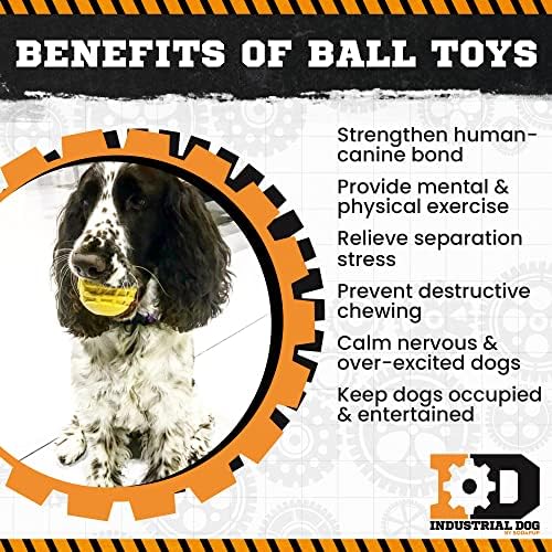 SodaPup Industrial Dog Gear Ball – Durable Ball Toy, Chew Toy, & Treat Dispenser Made in USA from Non-Toxic, Pet-Safe, Food Safe Natural Rubber Material for Bonding, Mental & Physical Exercise, & More - Image 4