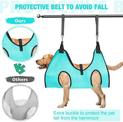 ATESON Dog Grooming Hammock - Upgrade Pet Grooming Harness for Nail Trimming (L 50lb), Dog Sling for Nail Clipping, Dog Hanging Holder Hanger for Cutting Nail with Nail Clippers - Image 3