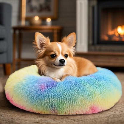 Hoewina Dog & Cat Bed, 20in Cat Beds for Indoor Cats (Rainbow) - Image 5