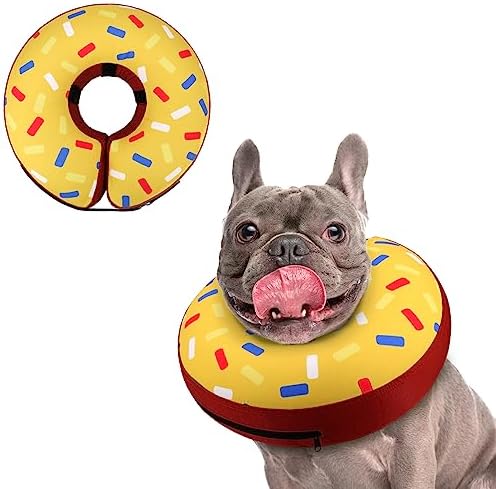 Supet Inflatable Dog Cone Collar for Large Medium Small Dogs, Soft Cone Collar for Dogs Cats, ECollar Doggie Neck Donut Dog Cone Alternative After Surgery by Supet