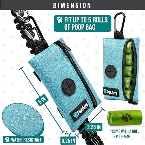 PetAmi Dog Poop Bag Holder for Leash, Pet Waste Bag Dispenser, Blue - Image 4