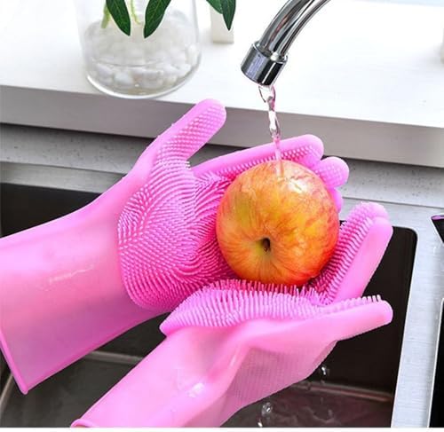Pet Grooming Gloves Silicone Gloves with High-Density Teeth Enhanced Five Finger Design for Dogs Cats Bathing Massaging (Green) - Image 7