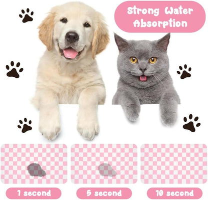 Dog Food Mats for Floors Waterproof, Pet Water Bowl Mats Pet Feeding Absorbent Placemats Plaid 24 * 32 inch - Image 5