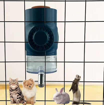 No Drip Top Fill 17oz/ 500ml Water Bottle Hanging Cage Leakproof Water Dispenser, Crate Auto Water Feeder Feeding for Cats, Dogs, Bunnies, Chinchilla Small Animals (Blue)