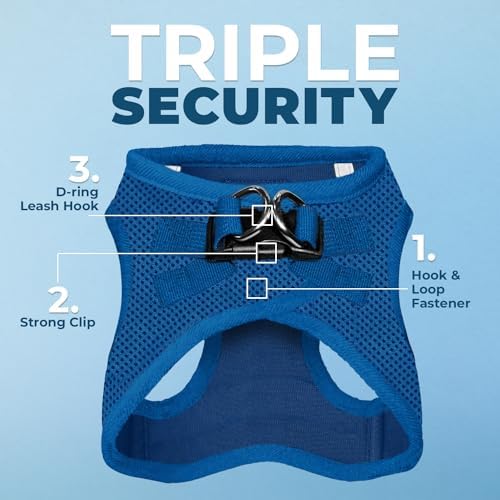 Best Pet Supplies Voyager Step-in Air All Weather Mesh Harness and Reflective Dog 5ft Leash Combo with Neoprene Handle, for Small, Medium and Large Breed Puppies - Royal Blue, X-Large - Image 2
