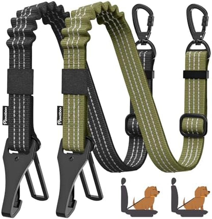 Pawaboo 2Pack Dog Car Seatbelt, 3-in-1 Dog Tether with Buckle & Hook Latch by Pawaboo