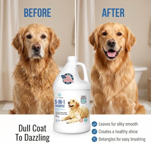 1 Gallon 5 in 1 Dog Shampoo and Conditioners for Cleans, Conditions, Moisturizes, Deodorizes, Detangles | Itchy Skin and Sensitive Skin Dog Shampoo for Smelly Dogs - Made in the USA - Image 3